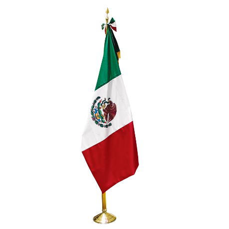 banderas de tela con soporte metalico