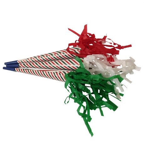 trompeta tricolor de carton y adorno de papel china